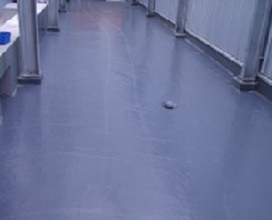 Waterproofed anti-slip concrete floor